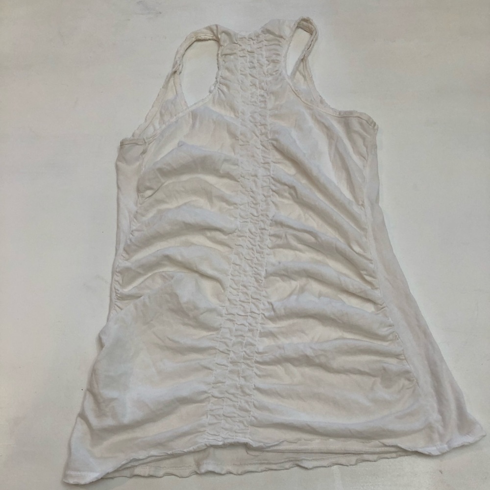 metropark white ruched back raverback tank